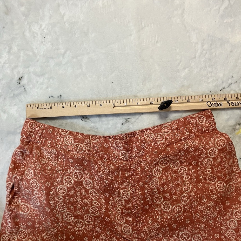 Fat Face Shorts Womens Size 14 Mid Rise Linear Batik Linen Pockets‎ - Picture 2 of 12
